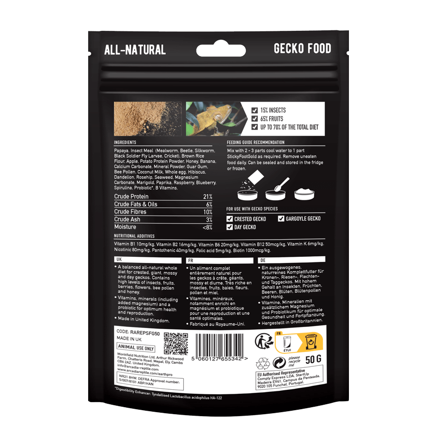 Arcadia StickyFootGold
GECKO FOOD