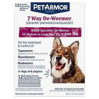 PETARMOR 7 WAY DE-WORMER CHEWABLE DOG