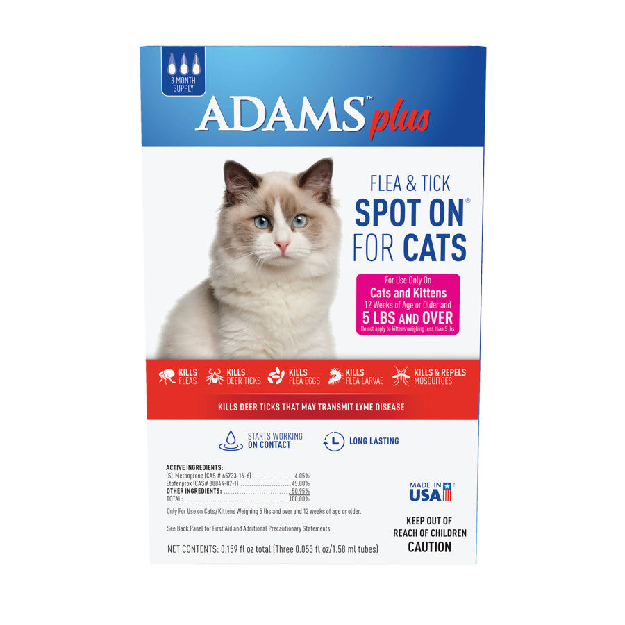 Adams Plus Flea & Tick Spot On for Cats & Kittens
