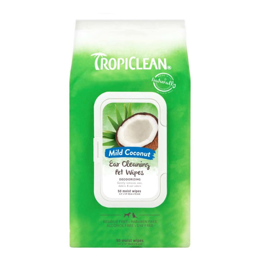 TropiClean Deodorizing Ear Cleaning Pet Wipes