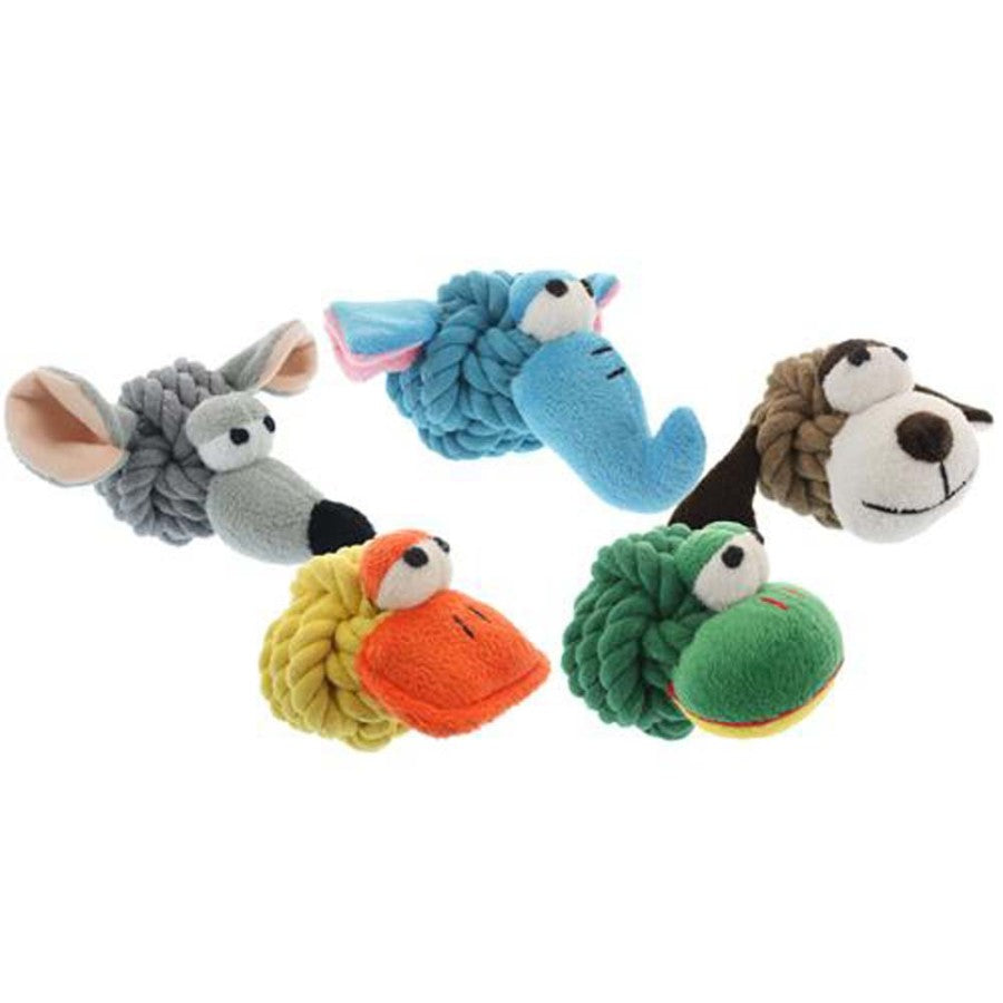 Multipet Rope Head Animals Dog Toy