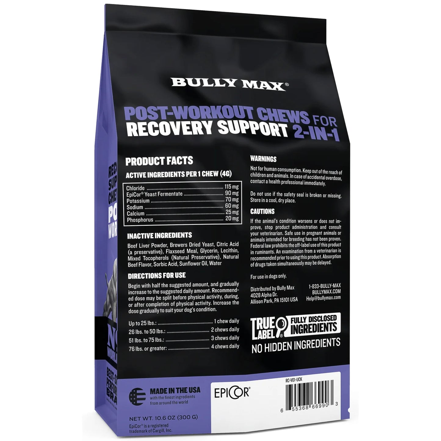 BULLY MAX RECOVERY SUPPORT CHEWS FOR POST WORKOUT