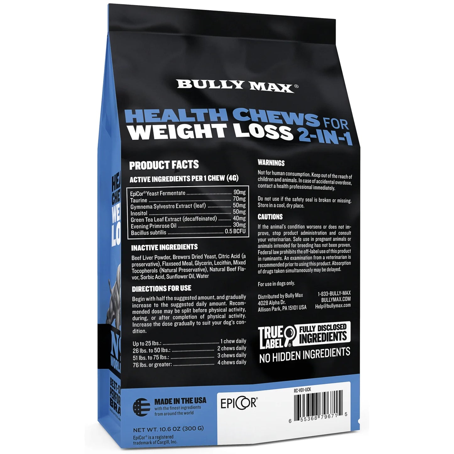 BULLY MAX HEALTH CHEWS FOR WEIGHT LOSS