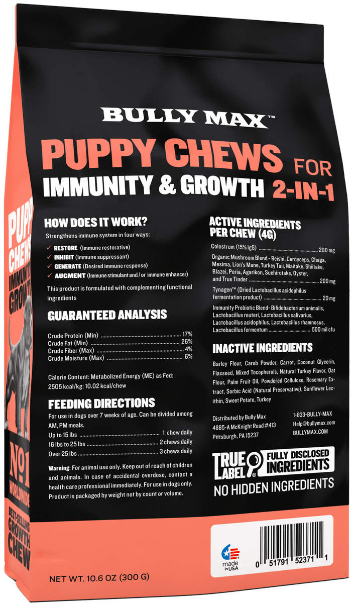 BULLY MAX PUPPY CHEWS FOR IMMUNITY & GROWTH