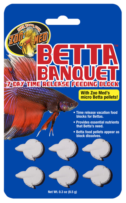 Zoo Med Betta Banquet 7 Day Release Fish Feeding Block