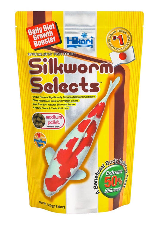 Hikari USA Silkworm Selects Color Boosting Pellet Fish Food for Koi