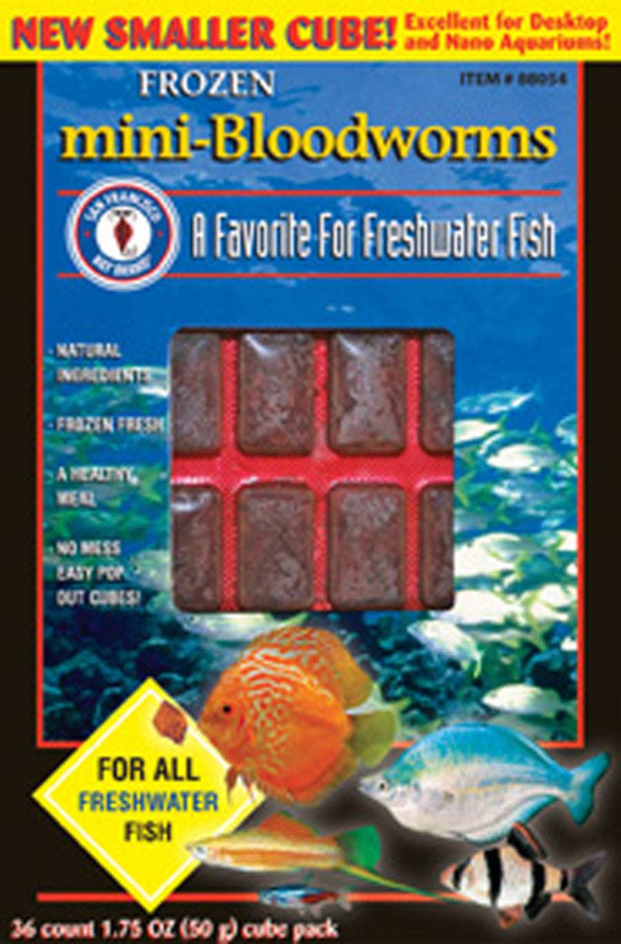 San Francisco Bay Brand Mini-Bloodworms Frozen Fish Food