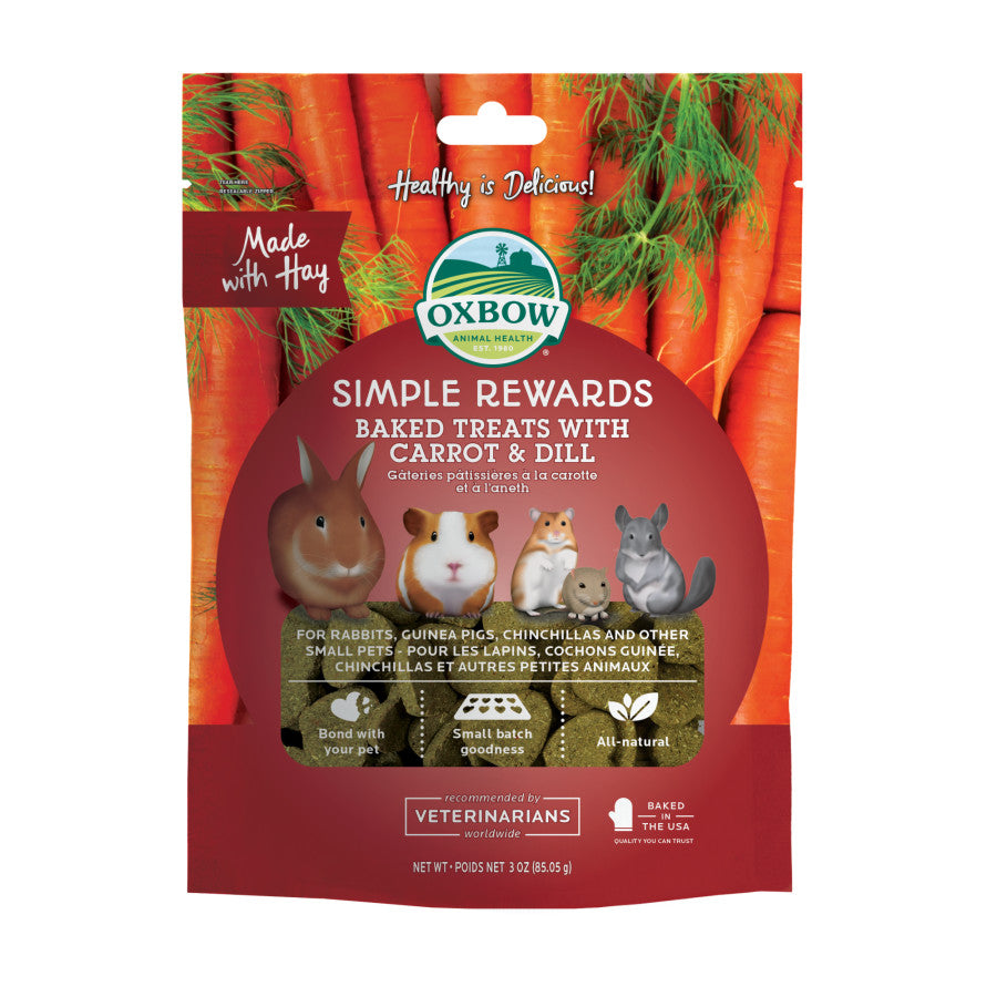 Oxbow Animal Health Simple Rewards Baked Small Animal Treats w/Carrot & Dill