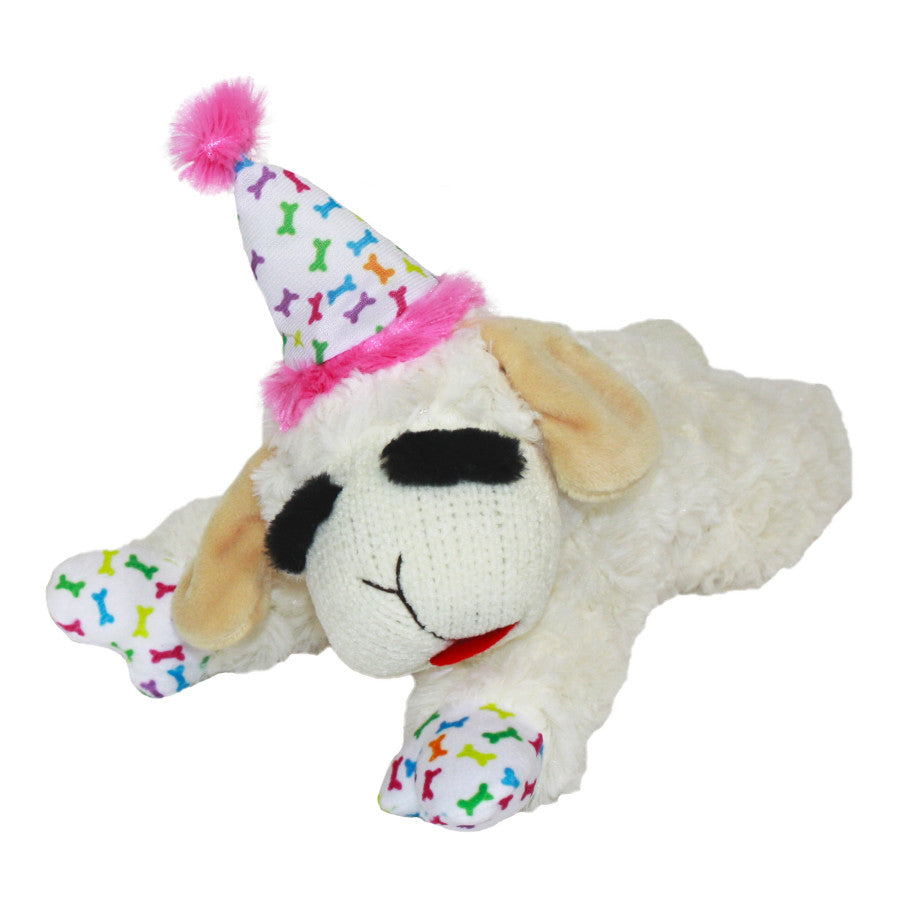 Multipet Lamb Chop w/Birthday Hat Dog Toy