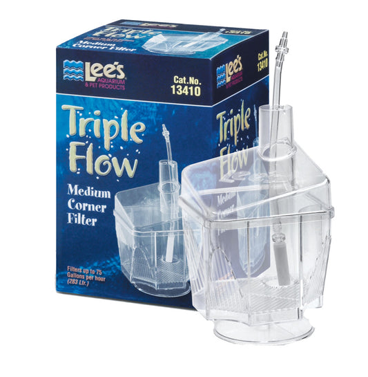 Lee's Aquarium & Pet Products Triple-Flow Corner Filter