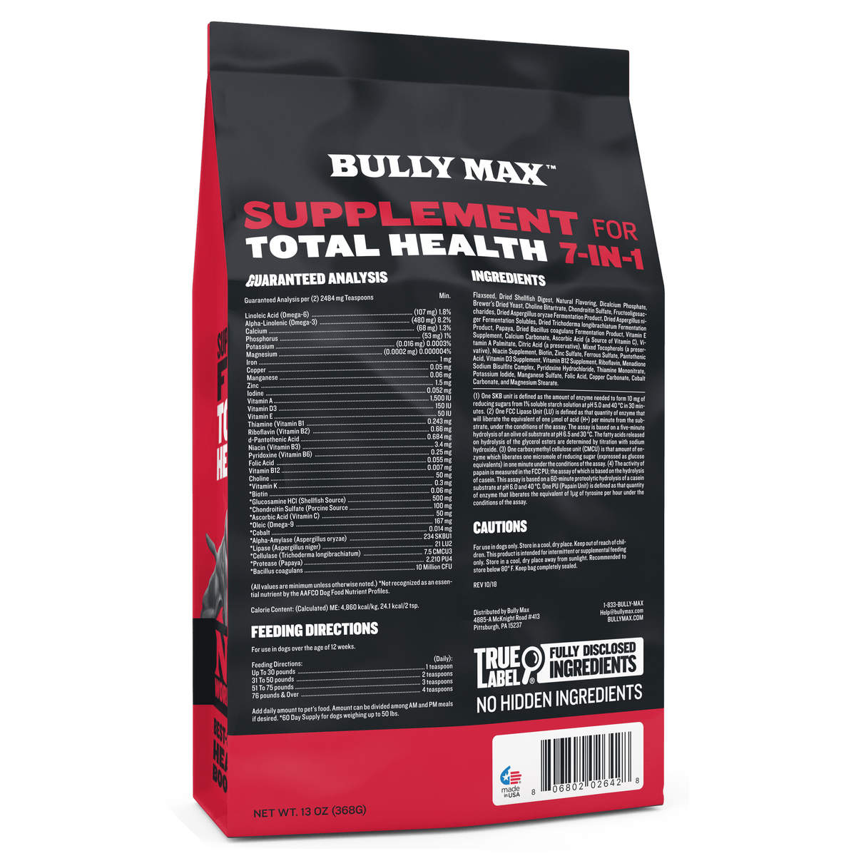 BULLY MAX SUPPLEMENT FOR TOTAL HEALTH