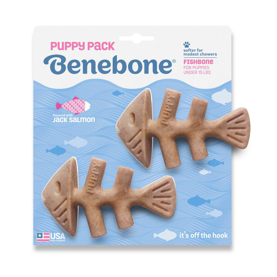 Benebone Puppy Pack Fishbone Dog Chew Toy