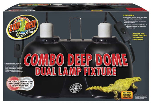 Zoo Med Combo Deep Dome Dual Lamp Fixture